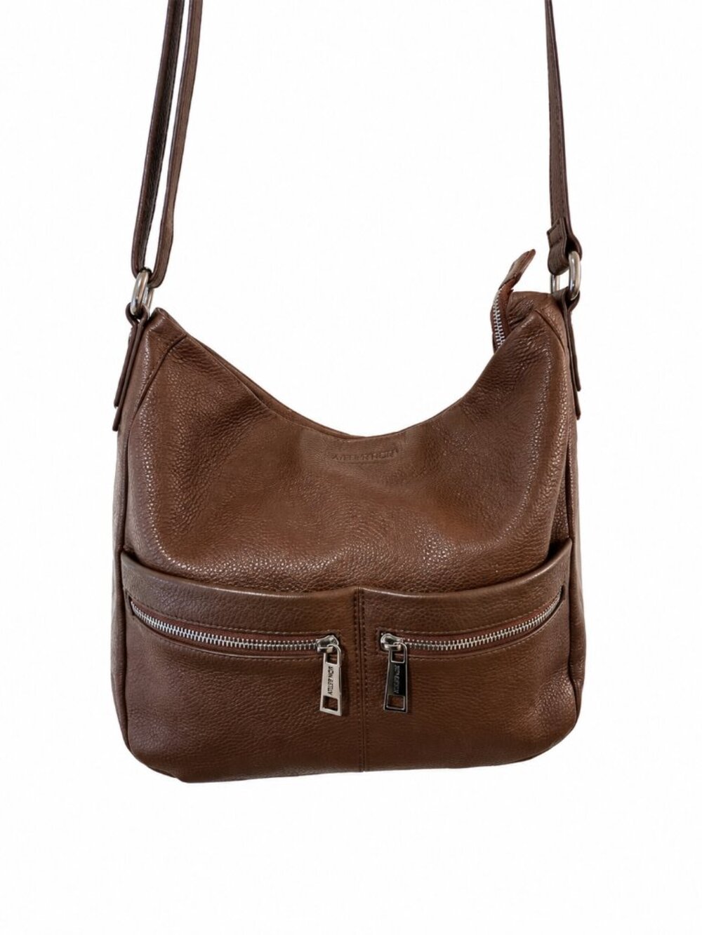 Atelier Noir by Rudsak Pebbled Leather Shoulder Hobo Bag Brown
